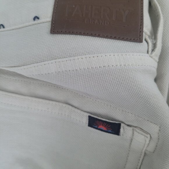 NEW FAHERTY Men's Stretch Terry 5 Pocket Pants Size 34 Stone Color - Picture 5 of 5